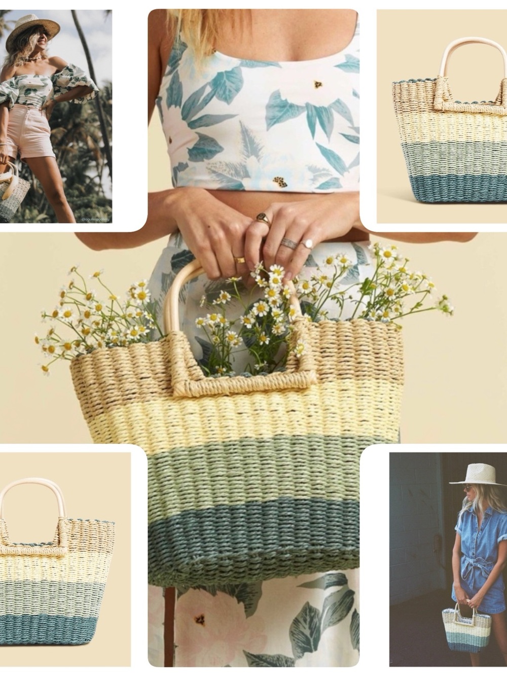 Billabong x Salty Blonde Straw Bag